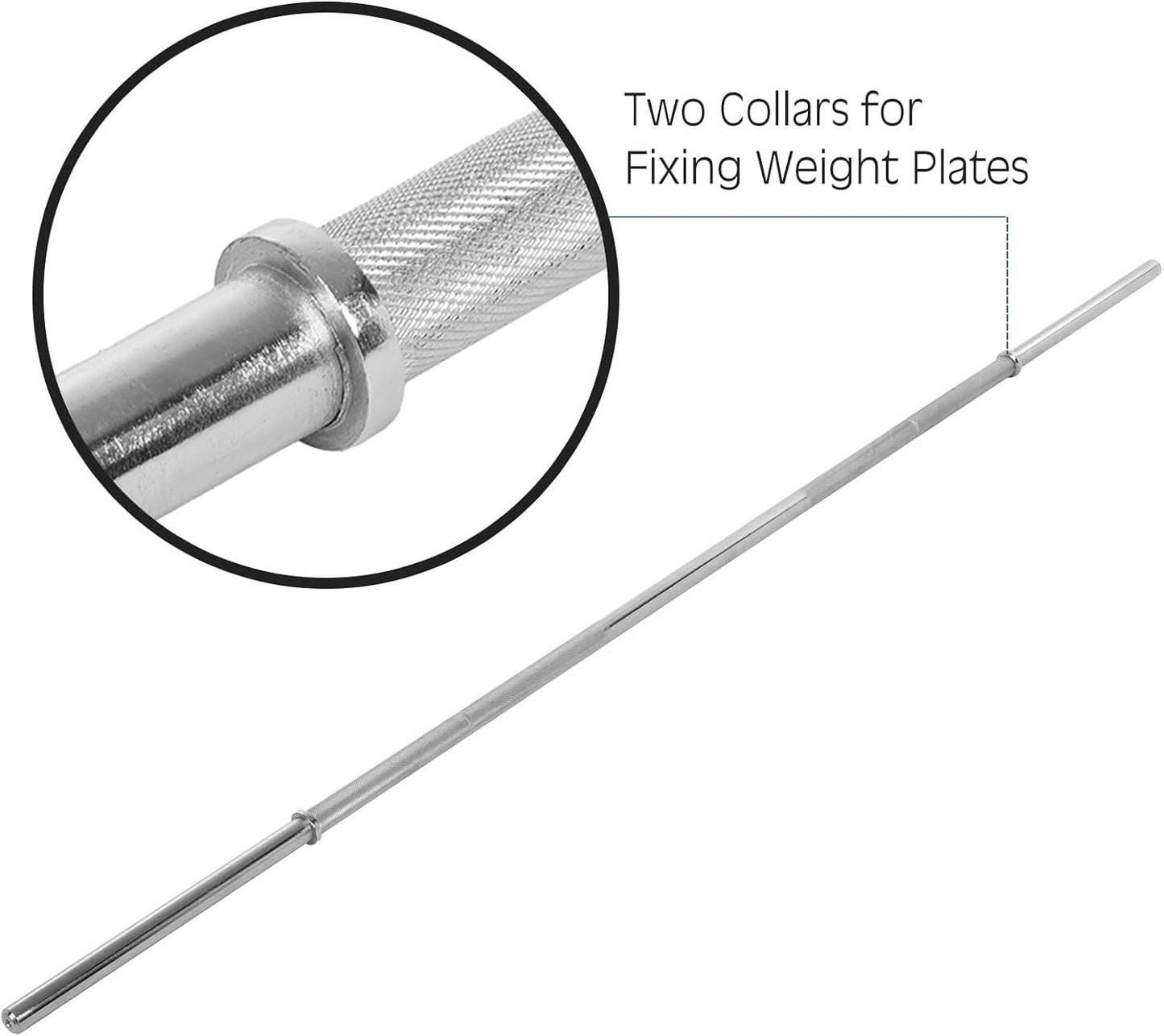 5ft Olympic Barbell with Weight Set for Weightlifting and Powerlifting, Strength Training Equipment with Two Spring Collars for Home Gym Fitness (A-Silver-5Ft)