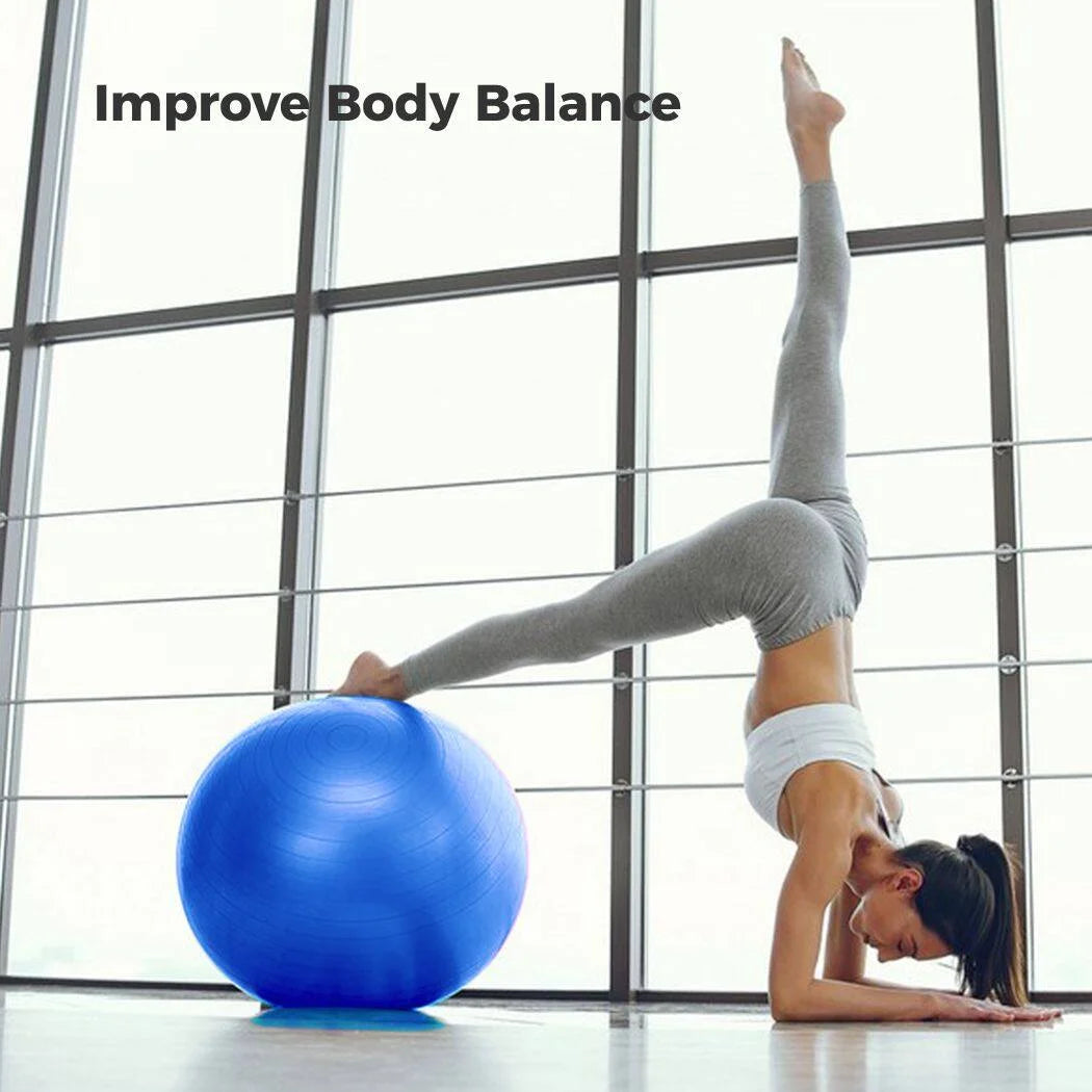 Professional Cardio Drumming Equipment Set - Fitness Balance Ball with Pump & 3.2oz Sticks for Aerobic Exercise, Stability Training, Pilates, Yoga, and Pregnancy Gymnastics
