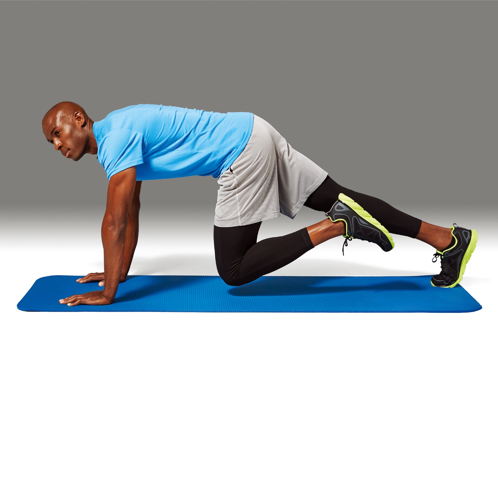 Blue Two Tone Fitness Mat with Carry Strap