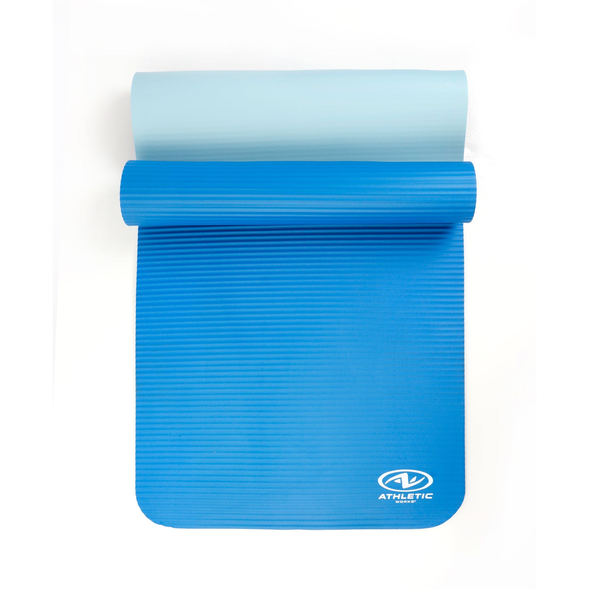 Blue Two Tone Fitness Mat with Carry Strap