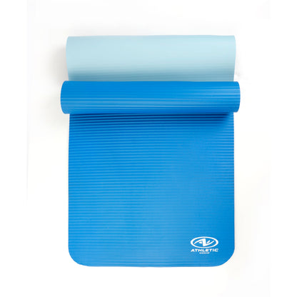 Blue Two Tone Fitness Mat with Carry Strap