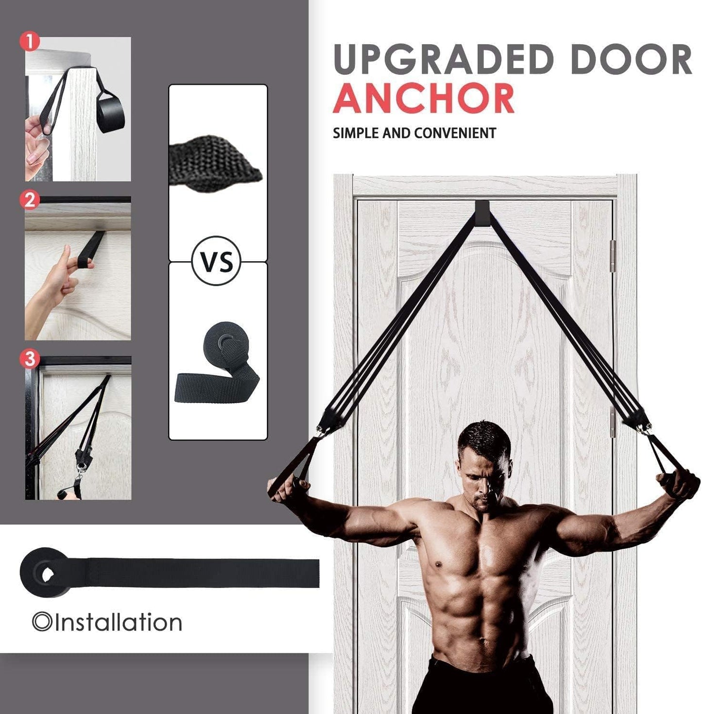 Adjustable Pilates Bar with Resistance Bands (30 & 50 lbs) - Portable Home Workout Equipment for Fitness Enthusiasts, Featuring Comfortable Handles and Door Anchor