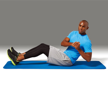 Blue Two Tone Fitness Mat with Carry Strap
