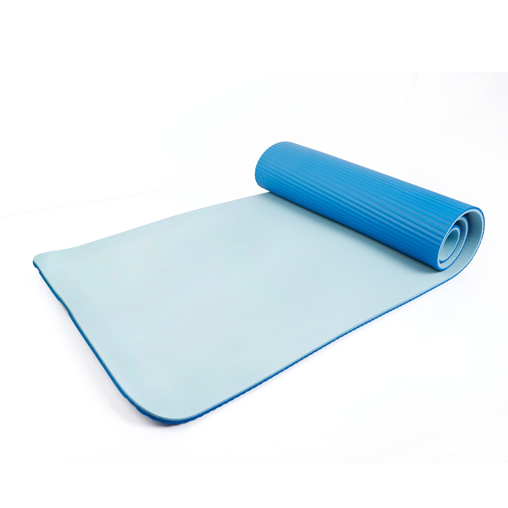 Blue Two Tone Fitness Mat with Carry Strap