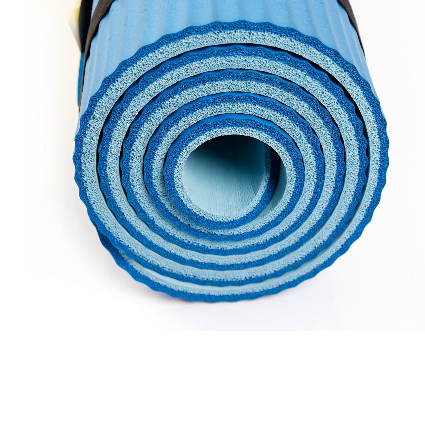 Blue Two Tone Fitness Mat with Carry Strap