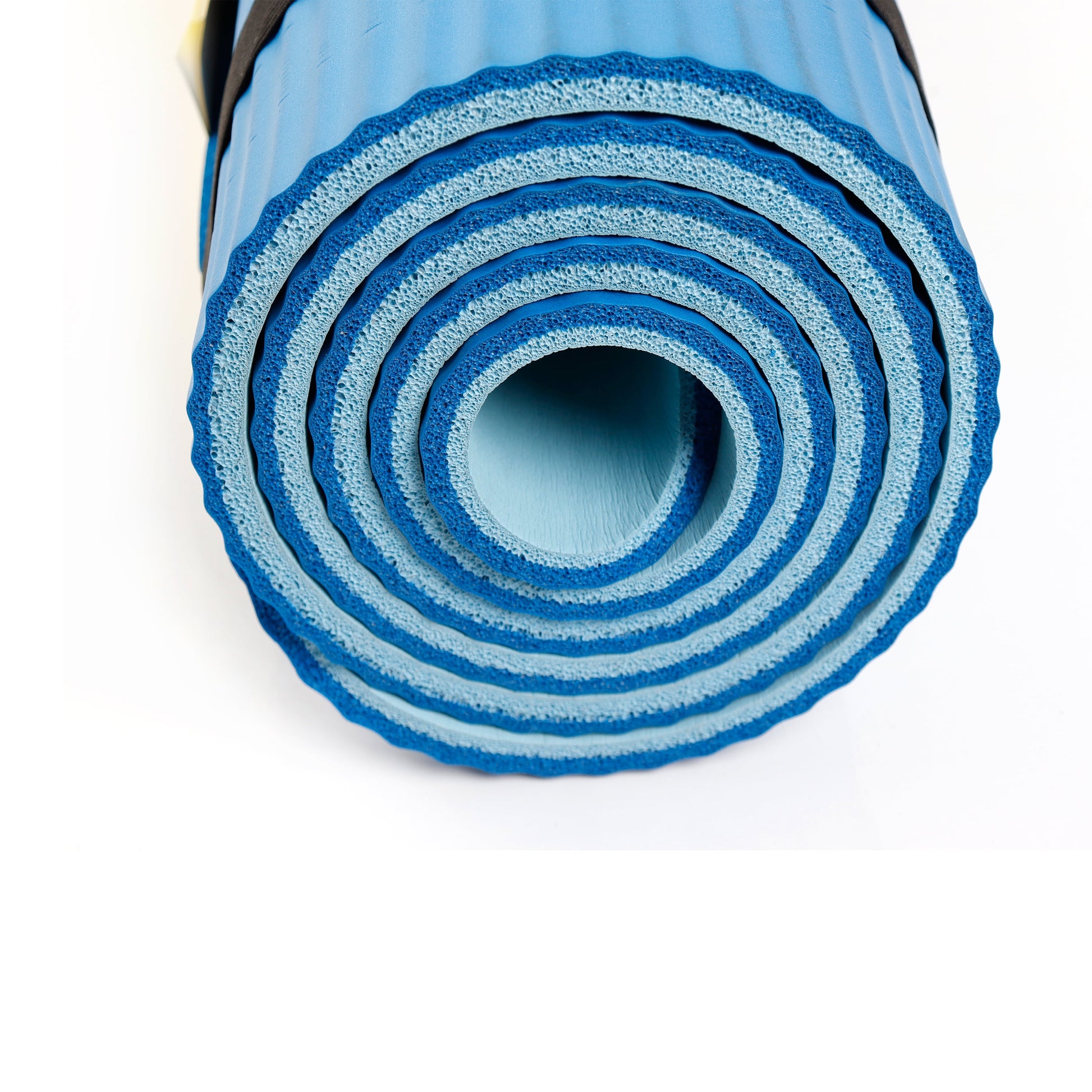 Blue Two Tone Fitness Mat with Carry Strap