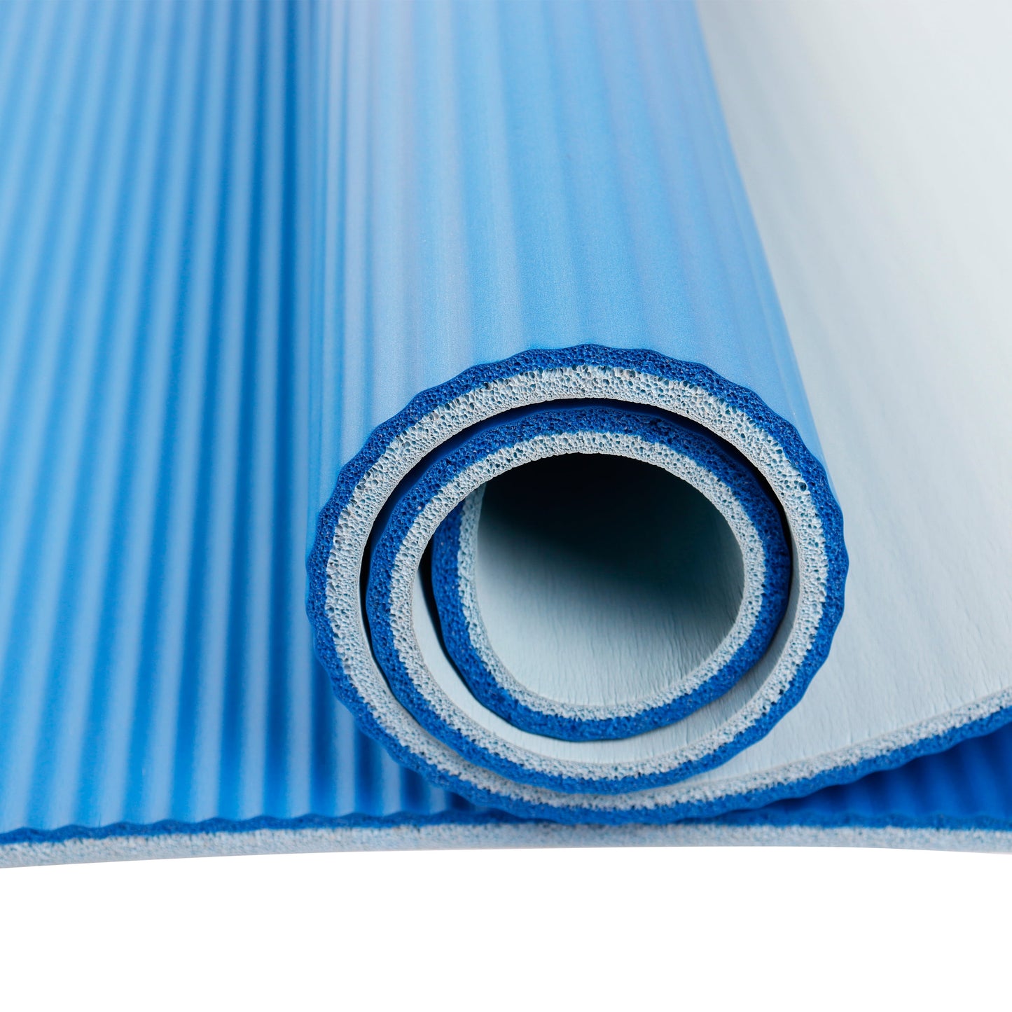 Blue Two Tone Fitness Mat with Carry Strap